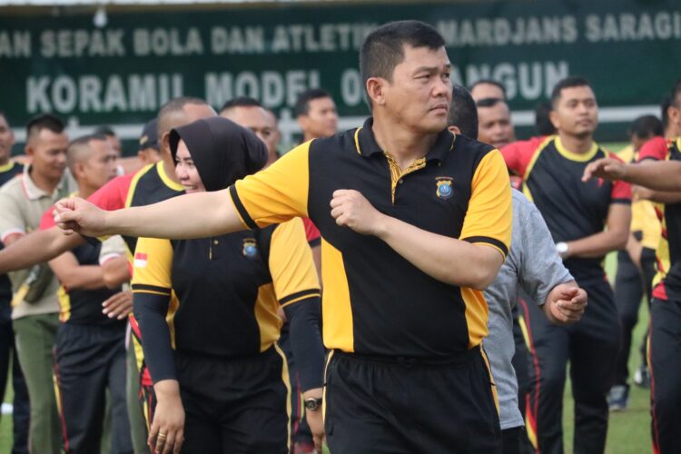 Kapolres Simalungun Sedang Mengikuti Olahraga