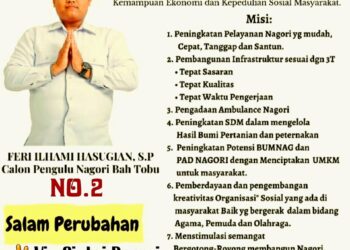 Salam Perubahan Nomor Urut 2!! Feri Ilhami Hasugian S.P Resmi Capang Nagori Bah Tobu 