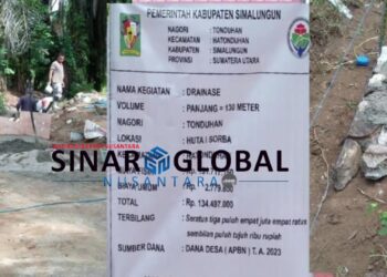 Langgar Permenkeu No 49/PMK.07/2016 Proyek Drainase di Nagori Tonduhan Diduga Diborongkan dan Dikerjakan Asal Jadi