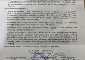 PT BMU Masih Menambang Emas, Meskipun Sudah Dibekukan Izinnya Oleh Pemerintah Aceh
