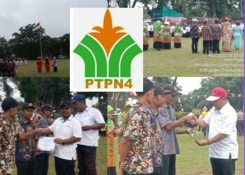 Dibawah Hujan Gerimis PTPN IV Unit Tinjowan Gelar Upacara HUT RI ke -78 di Tamansari