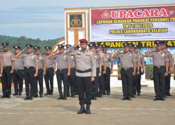 Sejumlah 62 Personel Polres Labusel Naik Pangkat, Kapolres : Jadikan Amanah untuk Melayani Masyarakat Lebih Baik